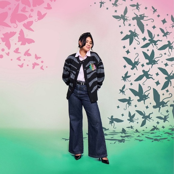 WICKED WOMEN’S STRIPED GRAPHIC CARDIGAN SIZES XS, S, XL (NEW WITH TAGS) - Picture 3 of 6